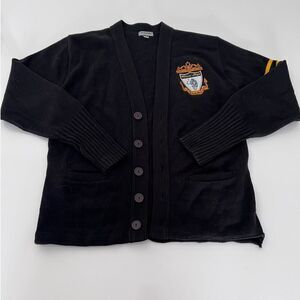 VNTG Edwards "Wilson High" Black/Yellow Cardigan- S